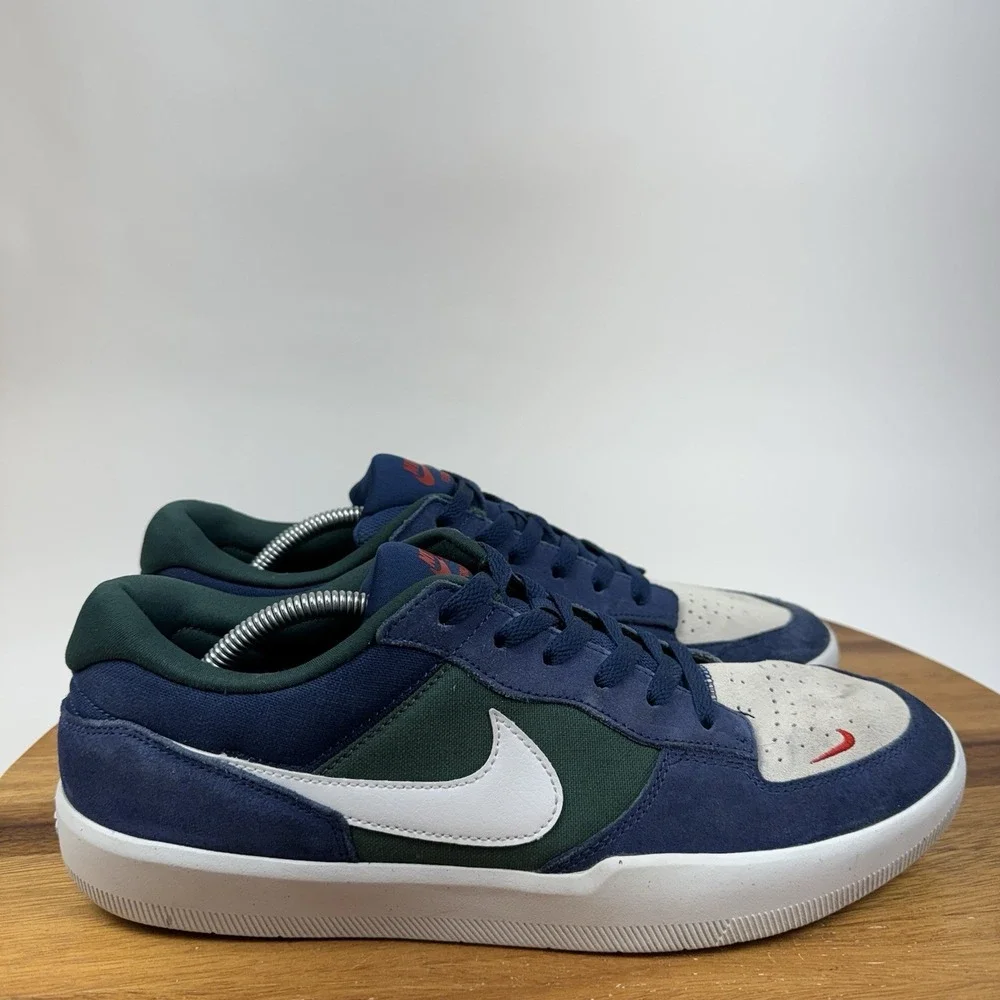 Mens Nike SB Force 58 Premium Navy Noble Green Suede Sneakers Shoes Size 12 D